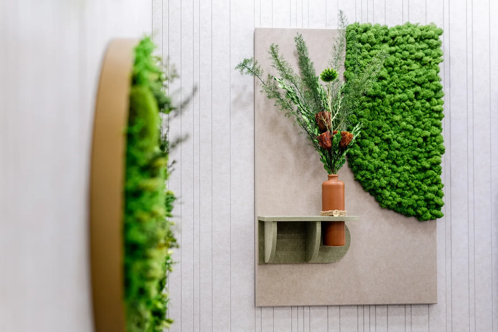 Natura Element — PET felt and green moss texture at Ambienta 2026